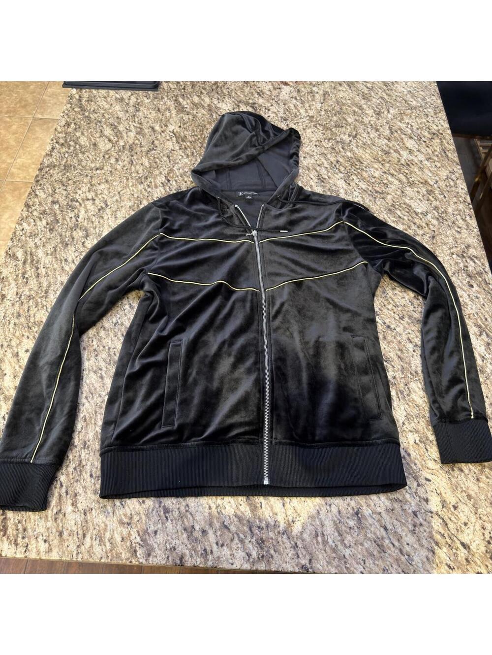 INC International Concepts Men's Black and Grey Hoody